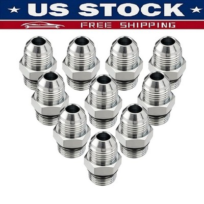 10 Pack Hydraulic Hose Adapter Fittings: 1/2'' JIC 37° Male x 1/2'' ORB Male A++++