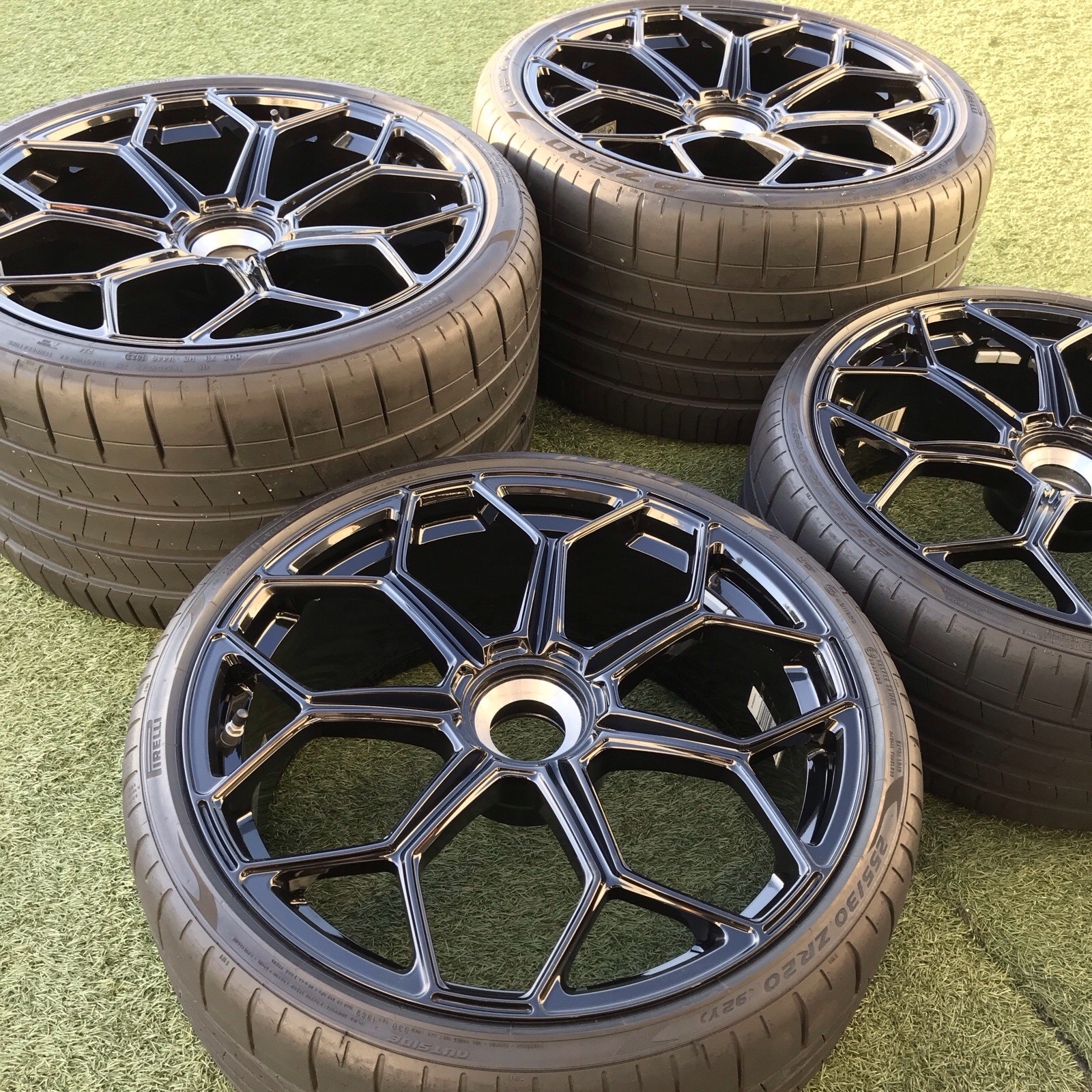 20 21 LAMBORGHINI AVENTADOR RIMS TIRES TPMS RIMS OEM BLACK GENUINE 470601017