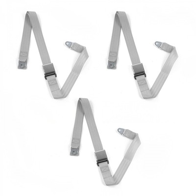 Frazer Nash 1948 - 1967 Airplane 2pt Gray/Grey Lap Bench Seat Belt Kit - 3 Belts