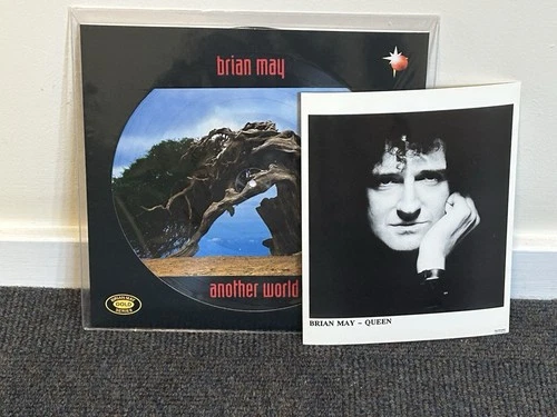 Brian May Another World Numbered Picture Disc Lp + Promo Photo Fan Club Queen