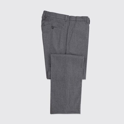Lanvin Pants Size EU50 Dark Gray Flannel Wool-Cashmere Blend with Topstitching