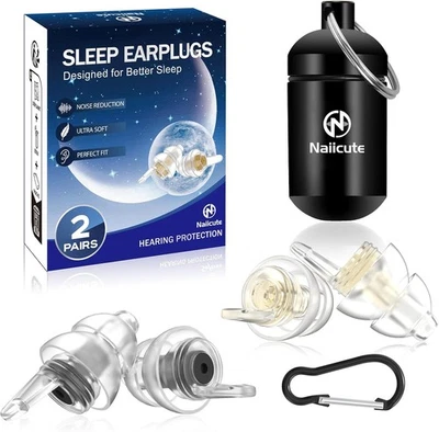 NAIICUTE Ohrstöpsel zum Schlafen 2Paar, Gehörschutz Ohrenstöpsel gegen Schnarchen Noise C