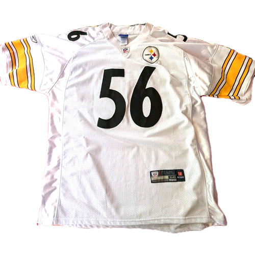 Pittsburgh Steelers NFL Team Apparel Reebok White Woodley 56 Jersey Mens Size 56