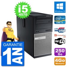 PC Tour Dell 7020 Intel Core i5-4570 RAM 4Go Disque Dur 250Go Windows 10 Wifi