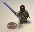 Lego STAR WARS Mace Windu Jedi Minifigure w/ Lightsaber Damaged Face sw0220