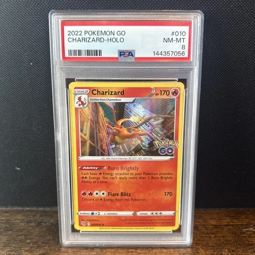 Pokemon Go Charizard Holo Rare TCG Card 010/078 Pokémon PSA 8
