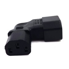 UK Power Extension Adapte IEC 320 Male C14 to C13 Female 90 Degree Right Angled
