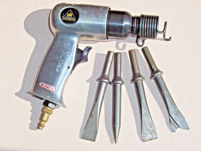 #ad #ad USED Harvester Ram Air Hammer Pneumatic  Kit with 4 Chisels Working $19.60