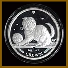 2000 Isle of Man Scottish Fold Kitten Cat Proof 1 Oz .999 Silver Coin with COA