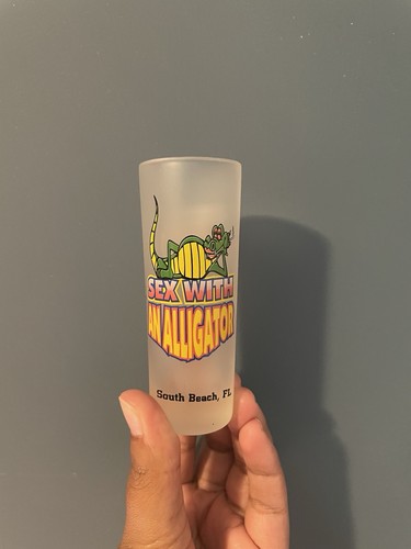 Sex with an Alligator South Beach Florida Frosted Shot Glass Quirky Miami