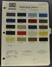 1972 Plymouth Paint Chip Colors Sheet Satellite Barracuda Fury Valiant