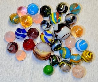 31 Early Vacor Mexico Marbles Mixed Runs Vintage Collector Lot Colorful HTF