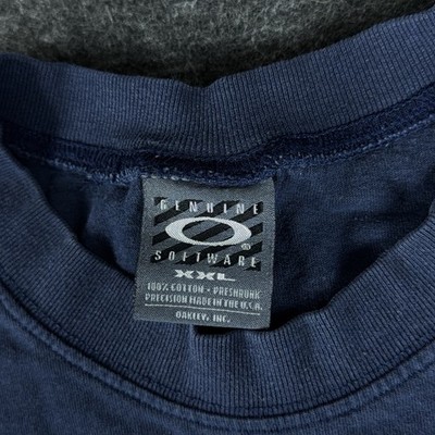 Vintage Oakley Software Shirt Men's XXL Navy Blue Embroidered