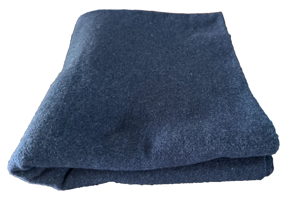 Rothco Blue Thick Wool Blend Camping Blanket 62x80 Made in India - Image 3 of 3