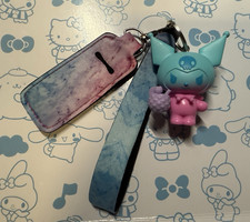 Sanrio Kuromi Keychain w/ Lanyard Wristlet chapstick holder
