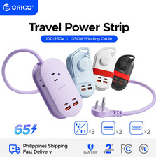 ORICO 7in1 65W USB Travel Power Strip Charging Station with 3AC 2 USB-A 2 USB-C