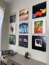 Minimalist Vinyl Record Album Wall Mount Display- 6 Pack  No Wall Damage so Per