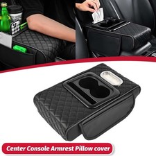 Car Armrest Cushion Center Console Cover With Cup Holdertissue Boxphone Holder