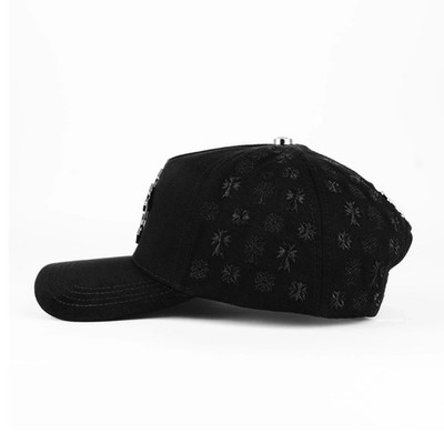 EL BARBAS HATS CHROME SILVER BLACK SNAPBACK HAT