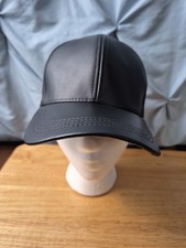 Emstate By Winner Caps Genuine Leather Made In USA Adjustable Baseball Black Hat