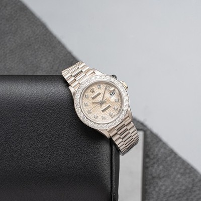 Rolex Lady-Datejust 69179 White Gold President Bracelet 26mm