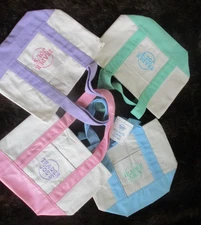 NWT LOT of 4 ~TRADER JOE'S TOTE BAGS ~ MINI SIZE ~ PASTEL COLORS