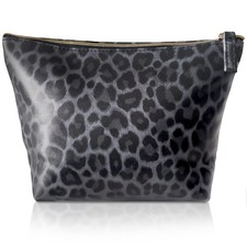 Vegan Leather Black Leopard Makeup Bag Cheetah Print Girly Girl