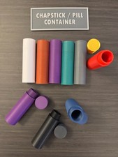 Small Cylinder Chapstick / Pill Container - High Quality Threads, Durable