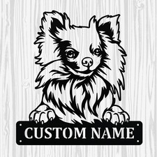 Personalized Chihuahua - Longhaired Metal Sign, Dog Owner Wall Art, Memorial Gif