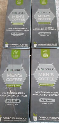  Nespresso Pods by Molecule10 pod ea Mens Coffee w/ Pumpkin Seed & Panax Genseng