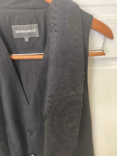 Ann Demeuleester Men's Black Textured Vest And Blazer Set Small - Picture 9 of 10