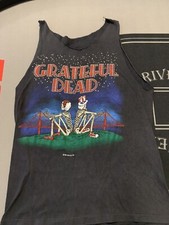 Grateful Dead Shirt Tank Top Vintage 1981 Rick Griffin Crossbones Dead Set     