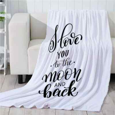 Black Beautiful Meaning English 3D Warm Plush Fleece Blanket Picnic Sofa Couch
