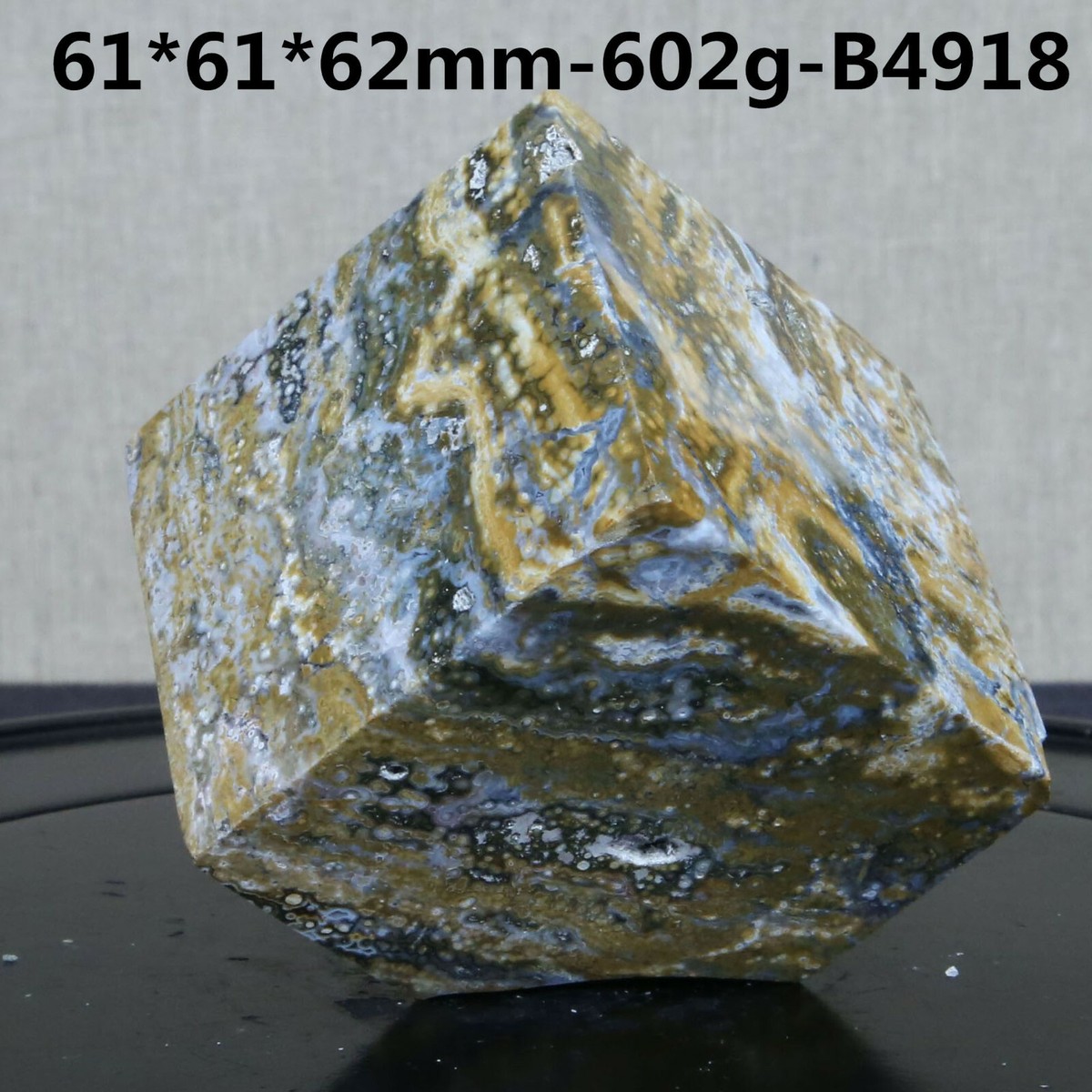 B4918-602g Amazing Ocean Jasper Agate Cube Polished Standup