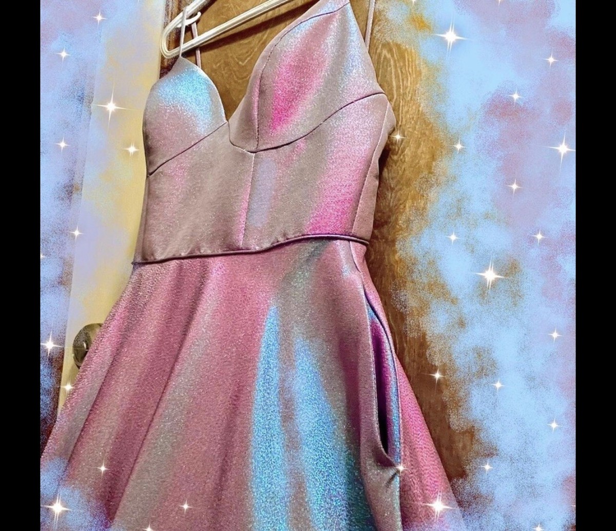 NEW Prom Color shifting long formal dress (pink, blue, purple)