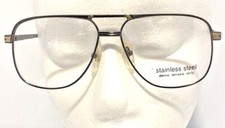VTG Aviator Eyeglass Full Rim Frame Flex Hinge Mink Black Geek Chic Retro 80s