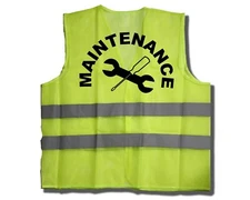 Maintenance Staff Safety Vest Mesh Reflective Yellow  XL High Vis Silver Strip