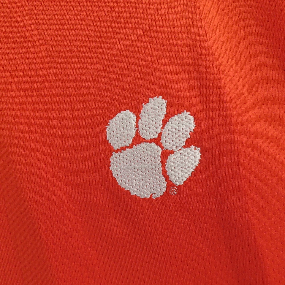 Clemson Tigers Polo Shirt Mens 2XL Long Sleeve Orange Paw Nike NCAA - Image 2 of 4