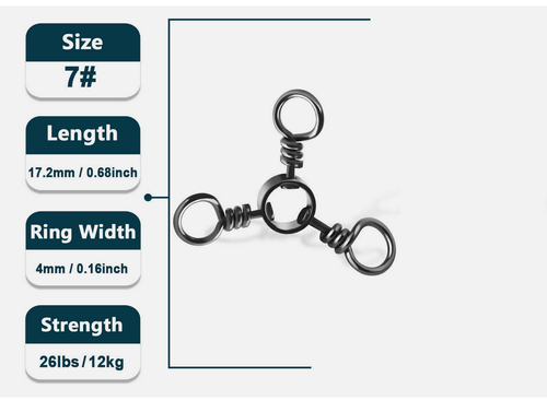 3 Way Swivel Fishing Tackle Saltwater Stainless Steel Fishing Lures Connector - Picture 26 of 37