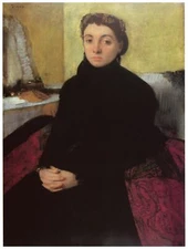 Decor Poster. Fine Graphic Design. Lady in black seats on bed. Wall Art. 1819