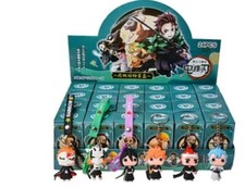 lot 24Pcs/Set Anime mix cute PVC Keychain Key Chain Girls boy Keyring gifts