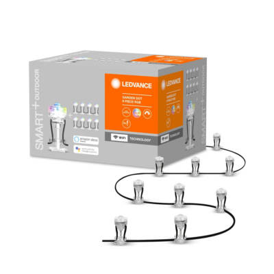 Ledvance 9er-Pack SMART+ WiFi GARDEN Spot Mini, 2,5 W, 380 lm, IP 65, RGB