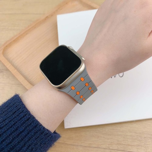 Für Apple Watch Series 10 9 8 7 6 5 4 Ultra Zweifarbig Silikon Verstellbares Armband - Bild 11 von 21