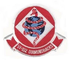 NAVY FIGHTER SQUADRON VF-102 DIAMONDBACKS 4" EMBROIDERED   PATCH 