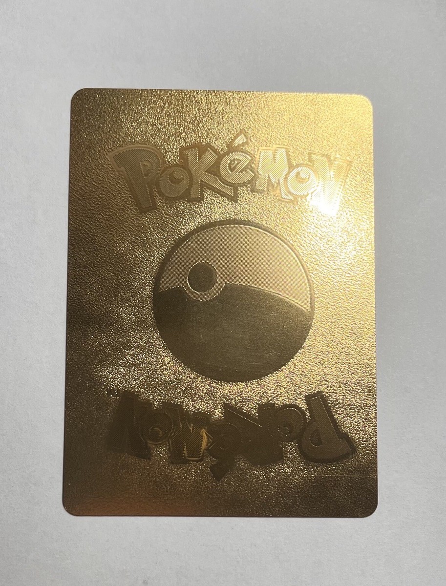 Reshiram & Charizard GX Rainbow Custom Fan Art Gold Metal Pokemon