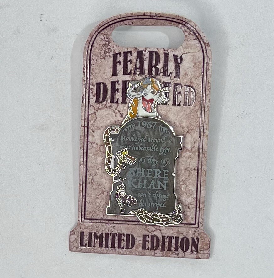 Disneyland LE Fearly Departed Haunted Mansion Tombstone Pin  - Shere Khan NEW