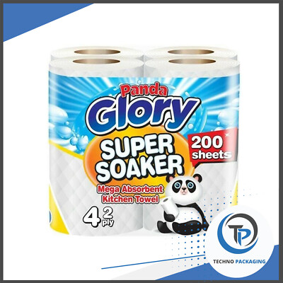 Panda Glory Super Soaker Mega 2-lagiges saugfähiges Küchentuch | Multipack