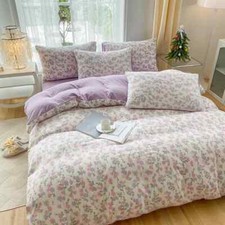 3-Piece Floral Printed Duvet Cover Pillowcases No Bed Sheet Bedding Set