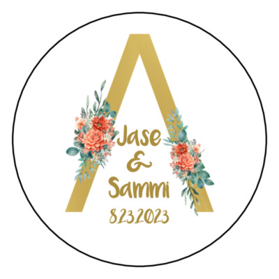 12 Favor Labels Wedding Anniversary Birthday 2.5'' Gold Choice Design Personalize
