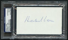 Herbert Lom d2012 signed autograph auto 3x5 cut Czech Actor PSA Slabbed